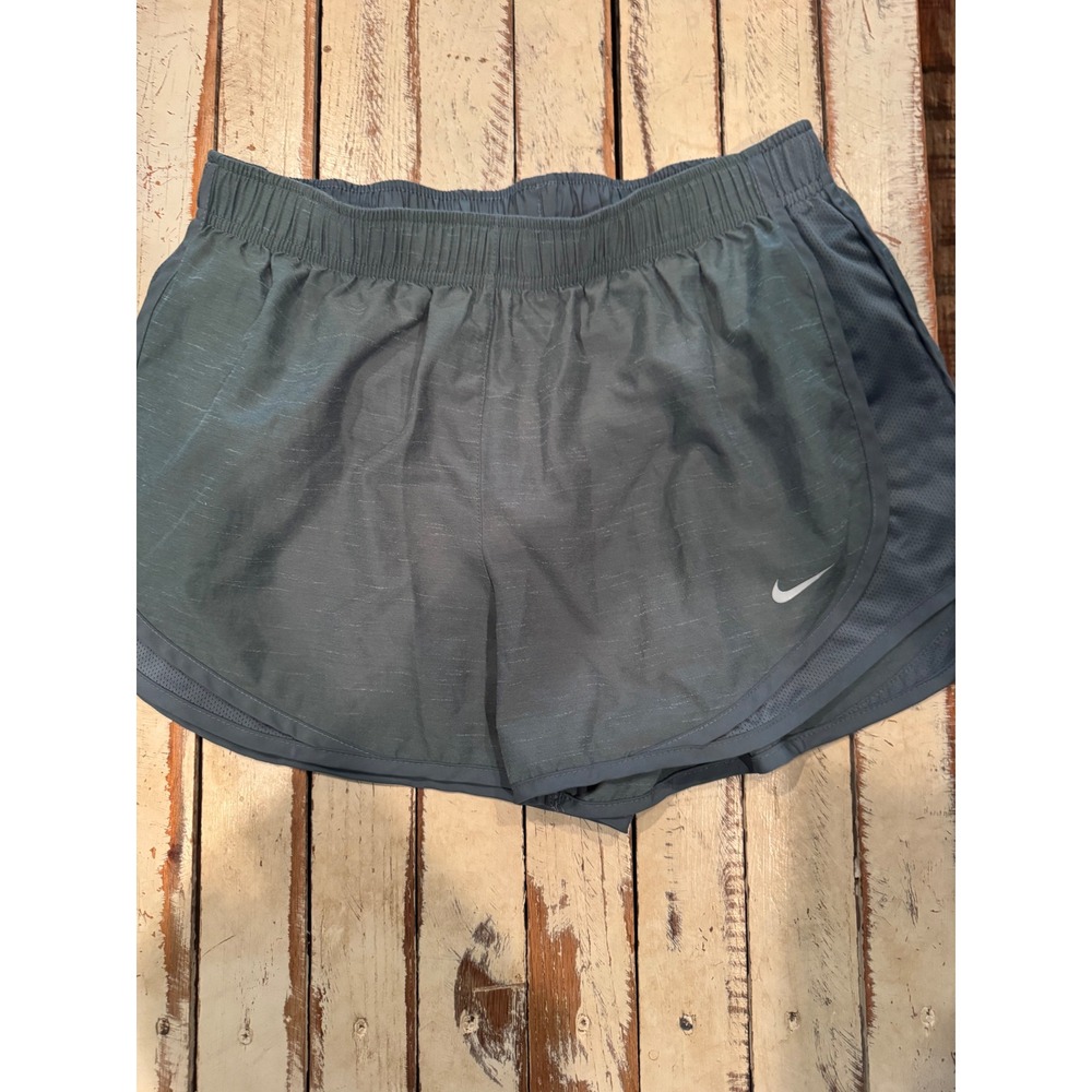 Nike Dri-FIT Women Running Shorts Grey Space Dye Mesh Panel Size Large